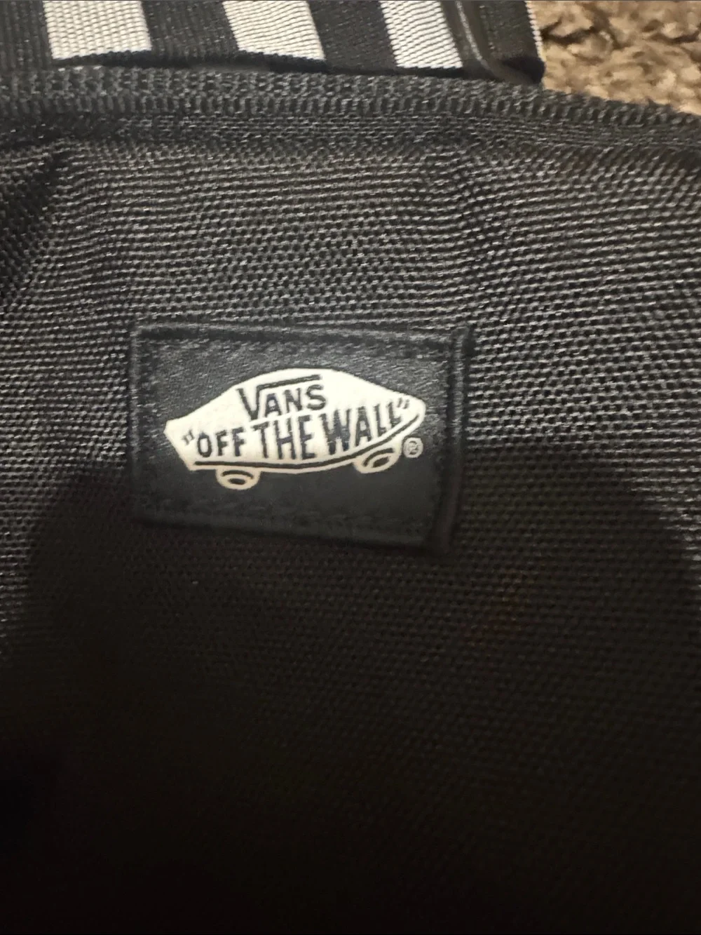 Vans Small Black Crossbody Bag with Checkerboard Strap